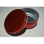 Boîte ronde en aluminium Rouge anodisé