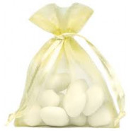 Lot de 10 sacs en organdi jaune