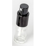 Spray en verre transparent bouchon noir 50ml