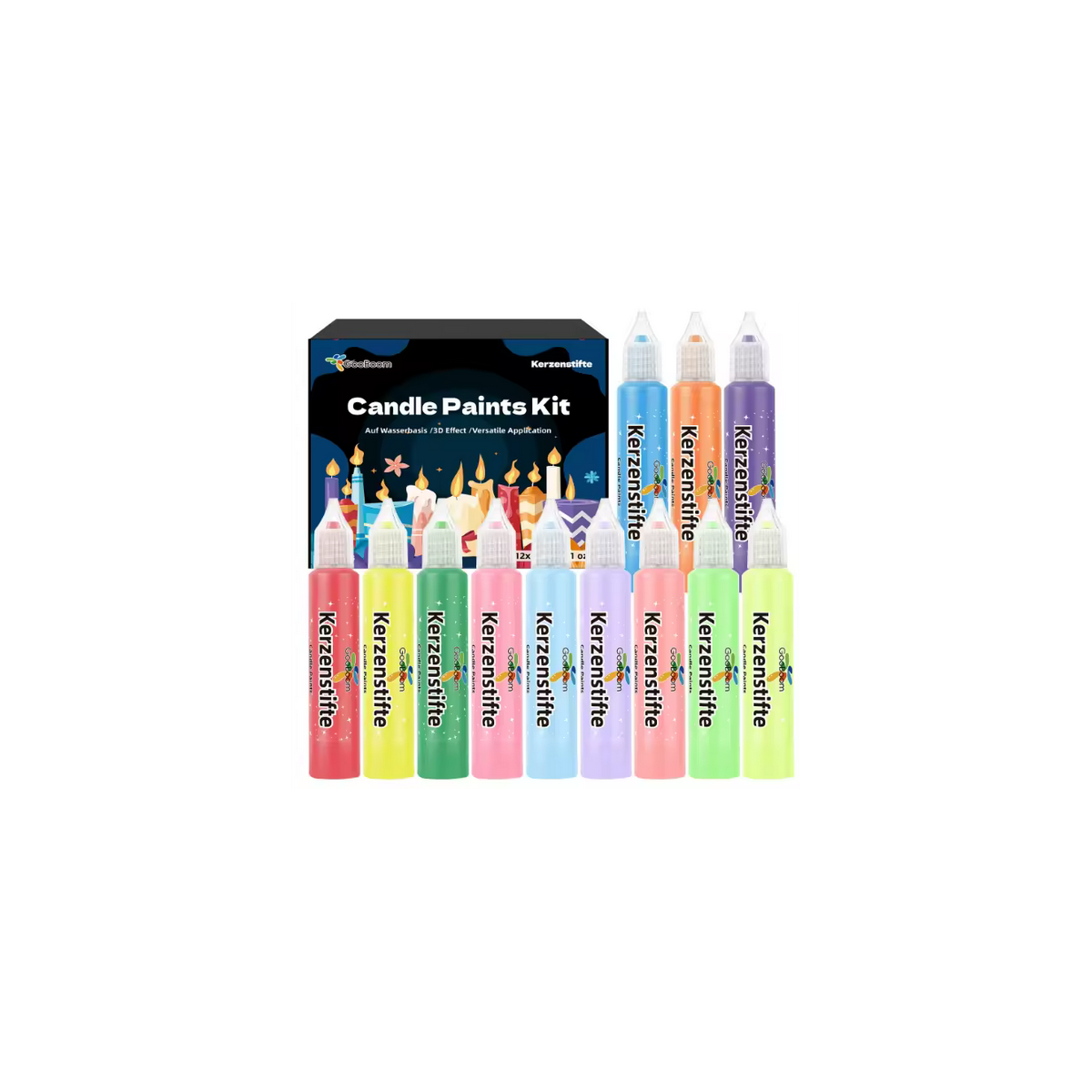 Crayons de Cire Décoratifs pour Bougie – Lot de 12 – Aromat’Easy